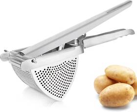 171013 Lhs Heavy Duty Potato Ricer And Masher Stainless All Sides Holes Silver