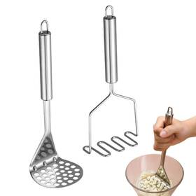 22413240 Loyanger 2pcs Potato Masher Stainless Steel 9.5 X 5 23.5cm 8.3 8 26cm Silver