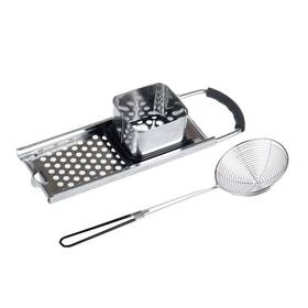 Lxmxgk 742420047806 Stainless Steel Spaetzle Maker With Comfort Grip Handle Widen Large Silver