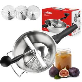 Magefesa 01pxpasasau Saucer Stainless Steel Food Mill With 3 Grinding 35x25 Silver