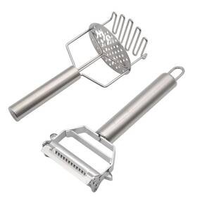 Masalaco Xpq-1 3-in-1 Multi-peeler Stainless Steel Potato Masher Large Silver