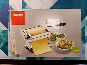 25.17.40 Metaltex 3-in-1 Pasta Machine Maker Stainless Steel Table Top Clamp Silver