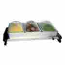 Nbs-3sp Broilking Professional Stainless-steel Triple Buffet Server With Plastic Lids 022107602123