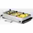 Ne-62456 Buffet Food Warmer Nostalgia Electrics Stainless Steel 3 Section Server Lids Kitchen Dinner Party 701649462456