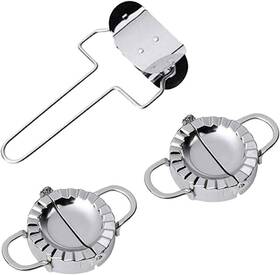 Neige 704807554048 Dumpling Maker Mold Ravioli Press Stainless Steel Dough 14x7cm Silver