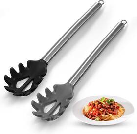 Ymx-2 Newrgy 2 Pieces Spaghetti Spoon Kitchen Heat Resistant Noodle Grey And Black