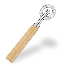 Peutier 131061 Pastry Cutter Wheel Pasta With Wooden Handle And 16x4cm Silver