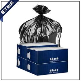Plasticplace 818331024080 33 Inch W X 48 H 42 Gal. 3.0 Mil Black Flat Seal Contractor Bags 50-case 4-p