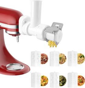 Posk2 Poskzle Gourmet Pasta Press Attachment For Kitchenaid Stand Mixer With 6 Different Shape