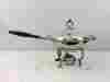 S2346 Burgundy Nieiman Marcus Reed Barton Silverplate Chafing Dish Stand Burner Lid Wedding