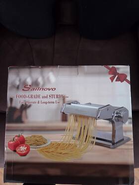 A2021 Sailnovo Pasta Maker Machine 180 Roller 9.4x11.8x7 Inches Silver