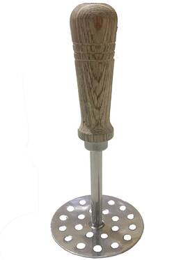 43237-32334 Shradha Trading Potato Masher Bean Pea Crusher Silver