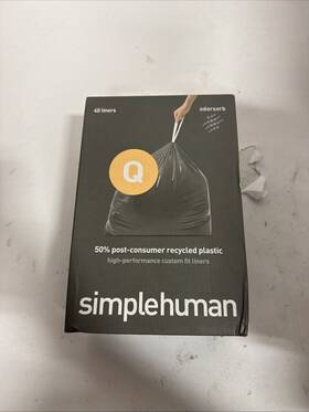 Simplehuman 838810026329 50 Liter To 65 Code Q Odorsorb Custom-fit Kitchen Drawstring Trash Bag Lin