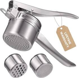 Haa008a Sopito Bc Potato Ricer Upgraded Stainless Steel Masher With 2 Silver