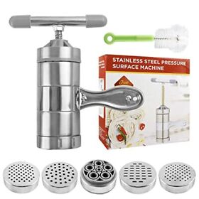 Stainless Steel Manual Noodles Maker Pasta Makerwith 5 Noodle Mould