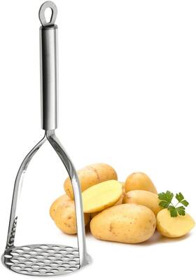 4335495161 Tafond Potato Masher Heavy Duty Smasher With Durable Sturdy Grips Silver