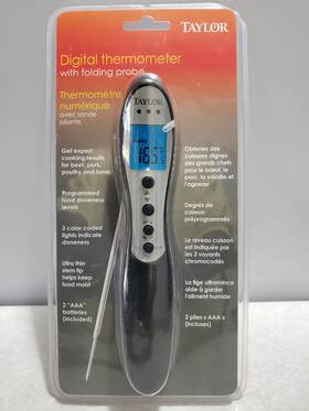 816-77 Taylor Digital Thermometer With Folding Probe Factory Sealed