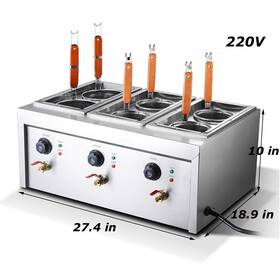 Eh06 Techtongda 1 Pc Commercial 6 Holes Electric Pasta Cooking Machine Noodles Cooker 220v