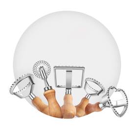 Tianxi 791590137886 Ravioli Cutter Stamp Maker And Pasta Roller Wheel Set 5 Silver