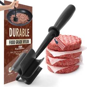 Tumbliq 614347227299 Best Meat Masher And Potato Heat Resistant To 450 F- Standard Black