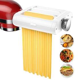 Tzcyoto 749079114040 Pasta Maker 3-in-1 Attachment For Kitchenaid Stand Mixers Including Fettucci