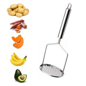 Uptuoli 825815764318 Potato Masher Potatoes Stainless Steel Oval Silver
