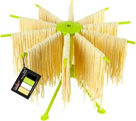 Valuetools 313013635634 Cambom Foldable Pasta Drying Rack- Plastic Spaghetti Noodle Dryer With 10 Bar Ha