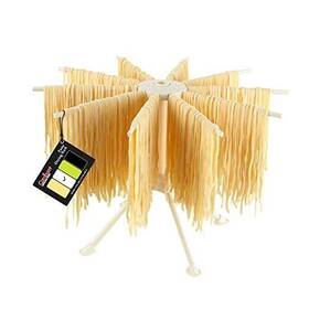 Valuetools 797805801474 Foldable Pasta Drying Rack- Plastic Spaghetti Noodle Dryer With 10 Bar White