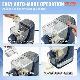 Vevor 840349980287 Electric Pasta Maker 150w Automatic Noodle Machine With 8 Sha