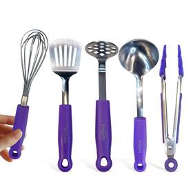 A00094 Xidgets Stainless Steel Mini Utensil Gadget Set 5 Pcs. 7 Plum Purple