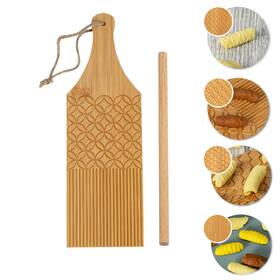 Yorseek 0919 Combo Garganelli Board And Gnocchi Stripper Spaghetti Macaroni Brown