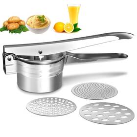Zkkeiie Ricer01 Potato Ricer Stainless Steel Masher Large Capacity 29cmx12cmx11cm Silver