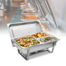 Zokop 9l 2 Sets Of Dishes Stainless Steel Rectangular Buffet Stove