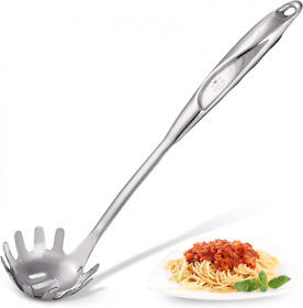 Zulay Kitchen Pasta Server Durable Food Grade Stainless Steel Silver