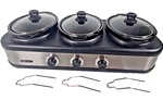 Bella Three 1.5 Qt Slow Cookers With Lids Model YDE-1110B. Fixed Price $42.07.