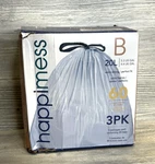 Happimess 20L 5.3 Us Gal Extra Strong Trash Can Liner 3-PACK (20 Bags Each). Fixed Price $21.99.