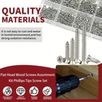 Popular Choice 1070PCS Wood Screws Assortment Kit, Phillips Tips, Flat Head,. Fixed Price $27.96.