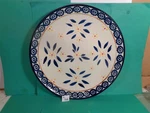 Temp-tations 10 1/2" Blue Old World Ovenware Coupe Dinner Plate (used/euc). Fixed Price $34.99.
