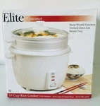 Elite Gourmet ERC-010ST Maximatic 10-CUP Rice Cooker W/ Steamer Glass Lid White. Fixed Price $42.99.