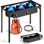 Zokop Propane 7.5W-22.5 Btu 3 Size Gas Burners Outdoor Cooker Stove Bbq Grill Us. Fixed Price $85.98.