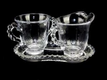 Imperial Glass Candlewick Cream & Sugar Bowl W/tray, Elegant Coffee/tea Service. Fixed Price $24.95.