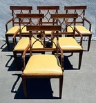 Jonathan Charles Regency Ostrich Leather Seats Curved Back Dining Chairs Set 6. Fixed Price $3250.00.