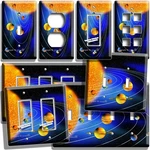 Solar System Space Orbit Planets Stars Light Switch Outlet Plate Celestial Decor. Fixed Price $17.99.