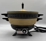 Vtg Oster Pot-pourri Buffet Cooker Server Warmer Fondue Harvest Yellow No Skewer. Fixed Price $24.95.