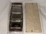 Vtg Old Dutch 18/8 Stainless Steel Triple Dish #129 Mid Century Wood Handles Nos. Fixed Price $44.99.