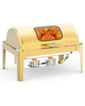 9QT Roll Top Chafing Dish Buffet Set Stainless Steel With Thick Frame For Party. Fixed Price $99.68.