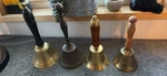 Copper Bells Three Has Wooden Handles Old. Fixed Price $60.00.