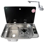 Can One Burner Hob Cold Tap Left Hand Sink Combi & Glass Lid FL1324 Campervan. Fixed Price $349.24.