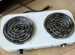 Proctor Silex 34116 Double Electric Burner Hot Plate 1700W White Metal. Fixed Price $6.00.