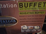Nostalgia Stainless Steel 3-STATION 1.5-QUART Oval Slow Cooker Buffet,. Fixed Price $80.00.